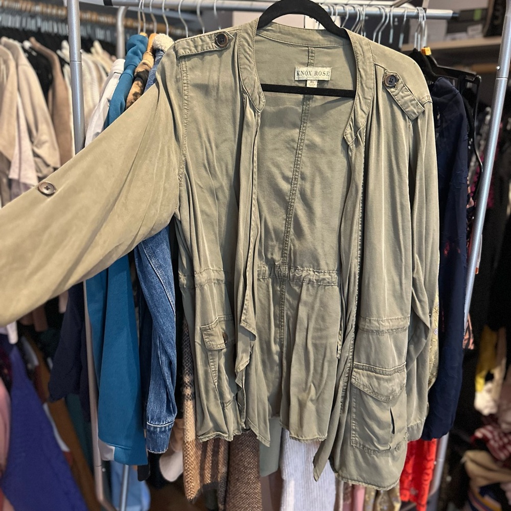 Knox Rose Green Bomber Jacket Casual Style